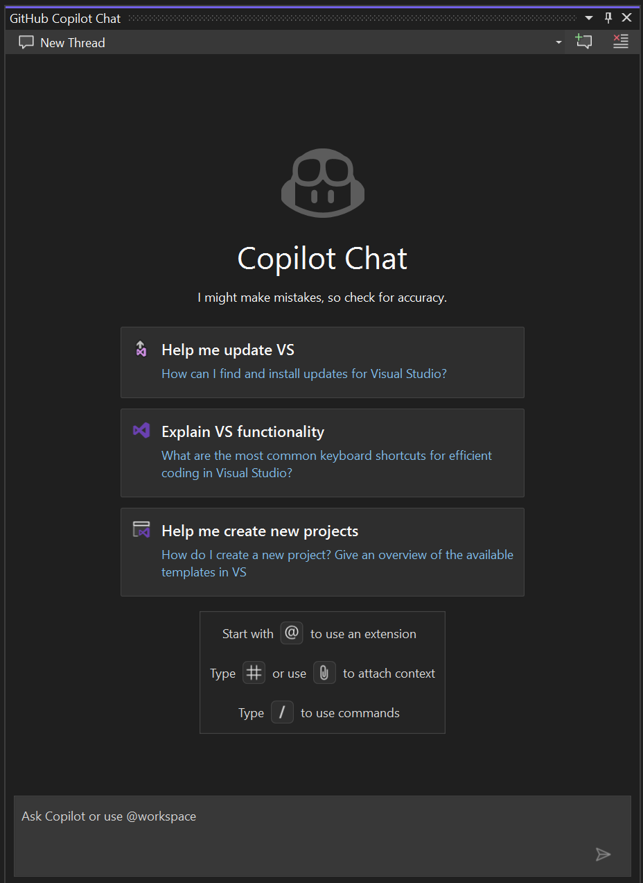 Schermopname van het Copilot Chat-venster.