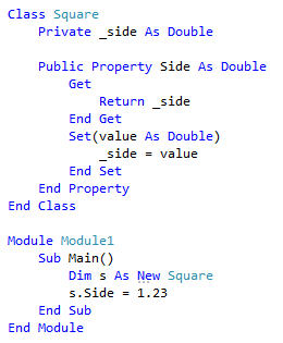 Schermafbeelding van resultaat eigenschap encapsulate - Visual Basic.