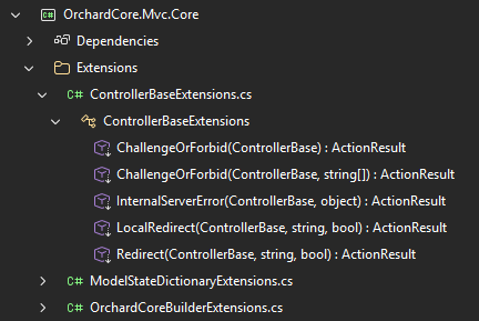Solution Explorer met symbolen onder bestanden