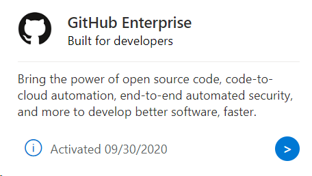 GitHub Enterprise activated
