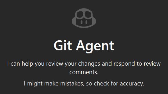 Schermopname van de beschrijvingskaart van de Git-agent in Copilot Chat.