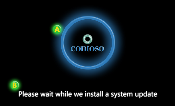 onderdelen van het opstartscherm voor firmware-updates.