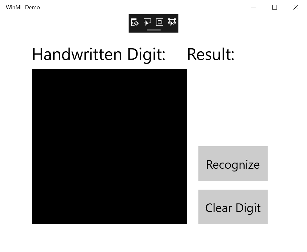 Screenshot van applicatie