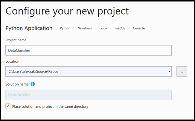 Uw nieuwe Python-app configureren
