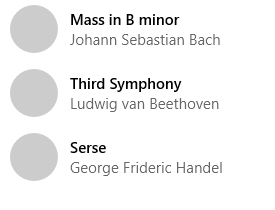 dubbelregelig lijstitem met pictogramvoorbeeld