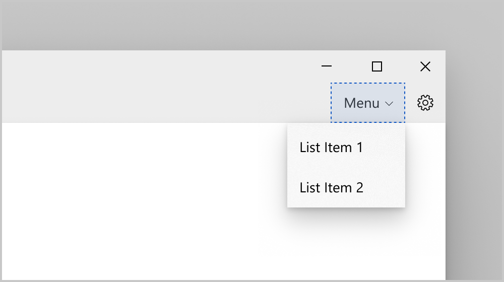 Aangepaste inhoud deelvenster bovenste navigatie