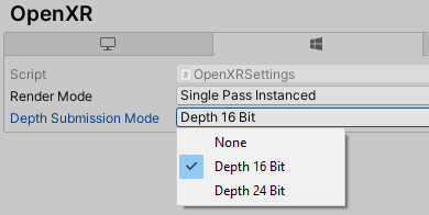 Diepte-instellingen voor OpenXR