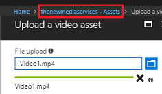 Schermopname van de voortgangsbalk van een videoasset uploaden.