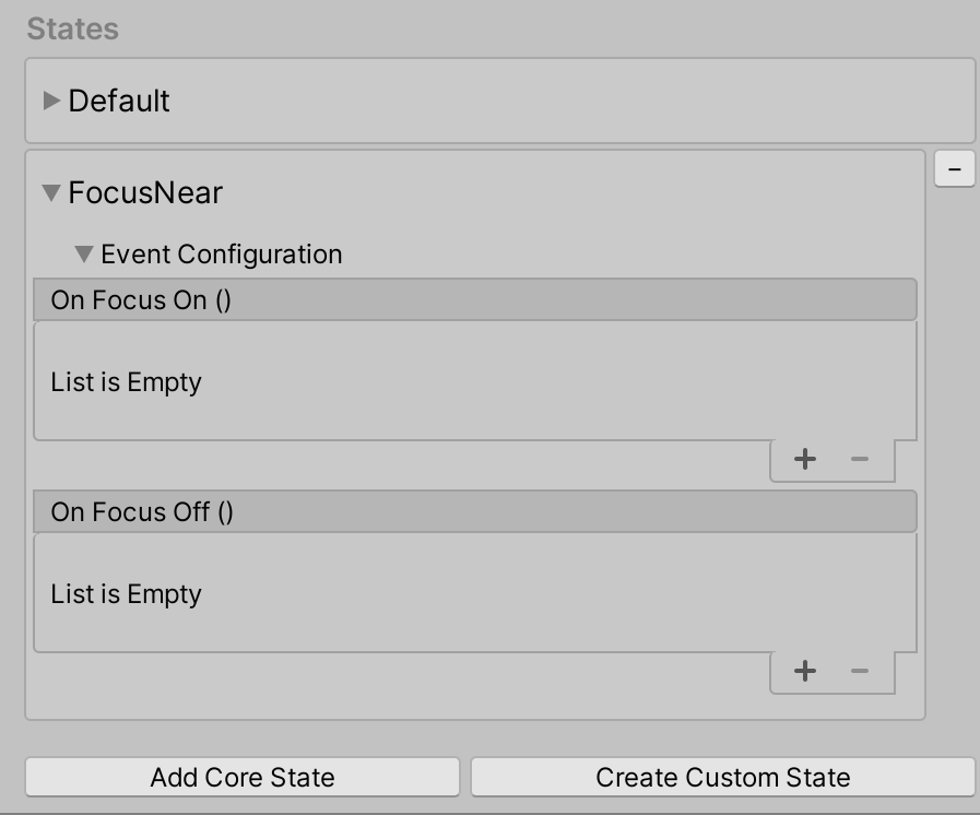 Focus near component in de Inspector