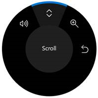 Schermopname van het off-screenmenu van de Surface Dial.
