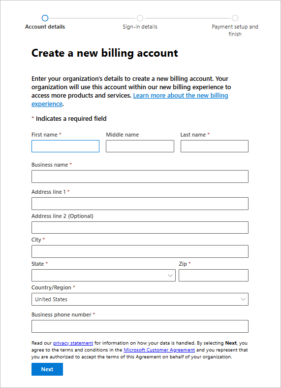 Enter your account details
