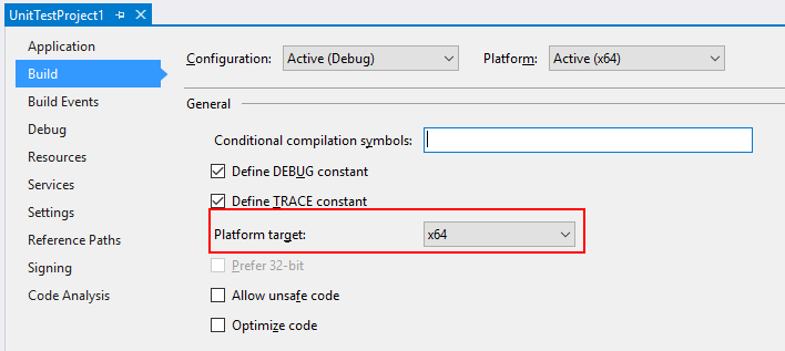 Konfigurowanie projektu x64 przy użyciu zestawu SDK U-SQL usługi Azure Data Lake