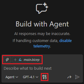 Zrzut ekranu przedstawiający okienko czatu programu Visual Studio Code.