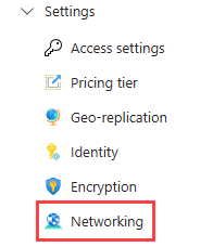 Zrzut ekranu przedstawiający okienko boczne witryny Azure Portal dla zasobu usługi App Configuration. W obszarze Ustawienia wyróżniono pozycję Sieć.