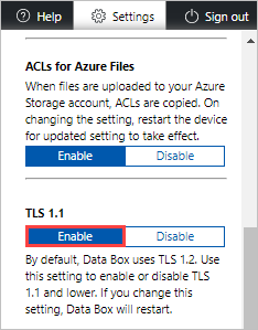 Screenshot of Enable TLS 1.1