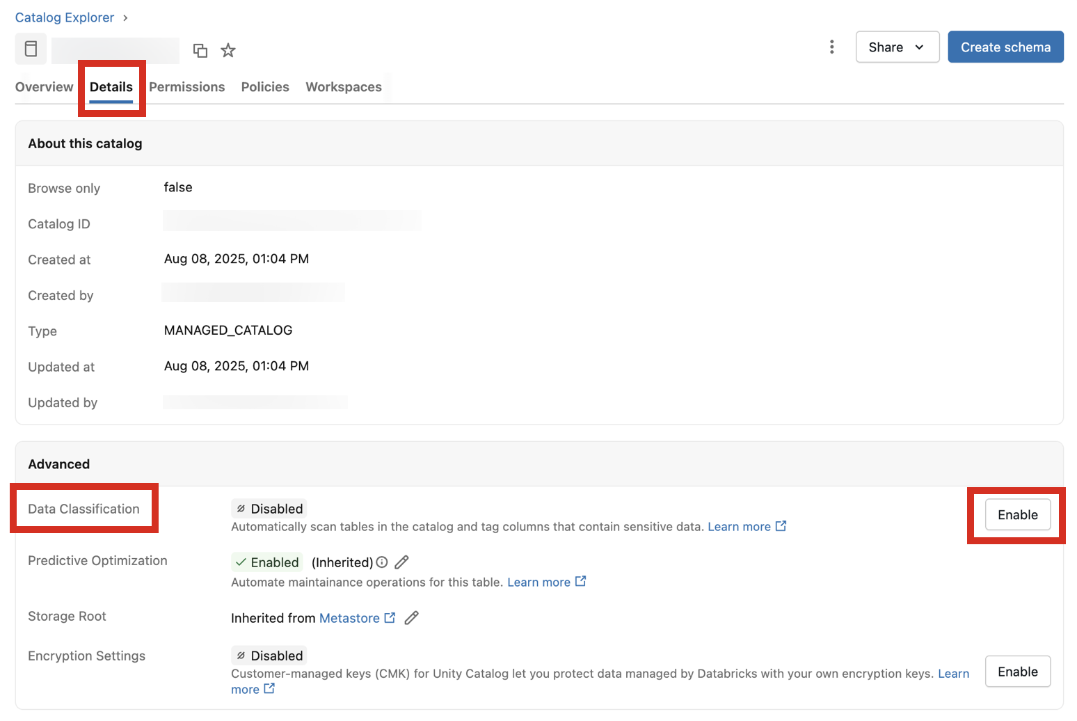 Zakładka Szczegóły strony katalogu w Eksploratorze katalogu.