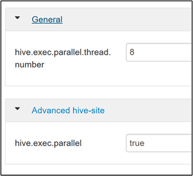 Równoległe wyświetlanie exec programu Apache Hive.