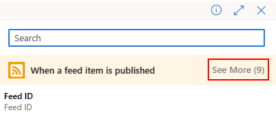 Zrzut ekranu przedstawiający otwartą listę zawartości dynamicznej i wybraną opcję Zobacz więcej.