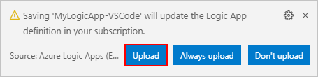 Upload new logic app to your Azure subscription