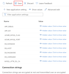 Zrzut ekranu przedstawiający wszystkie wymagane ustawienia aplikacji na stronie konfiguracji.