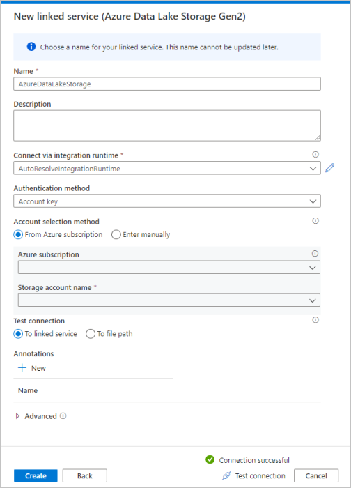 Konfigurowanie usługi Azure Data Lake Storage Gen2