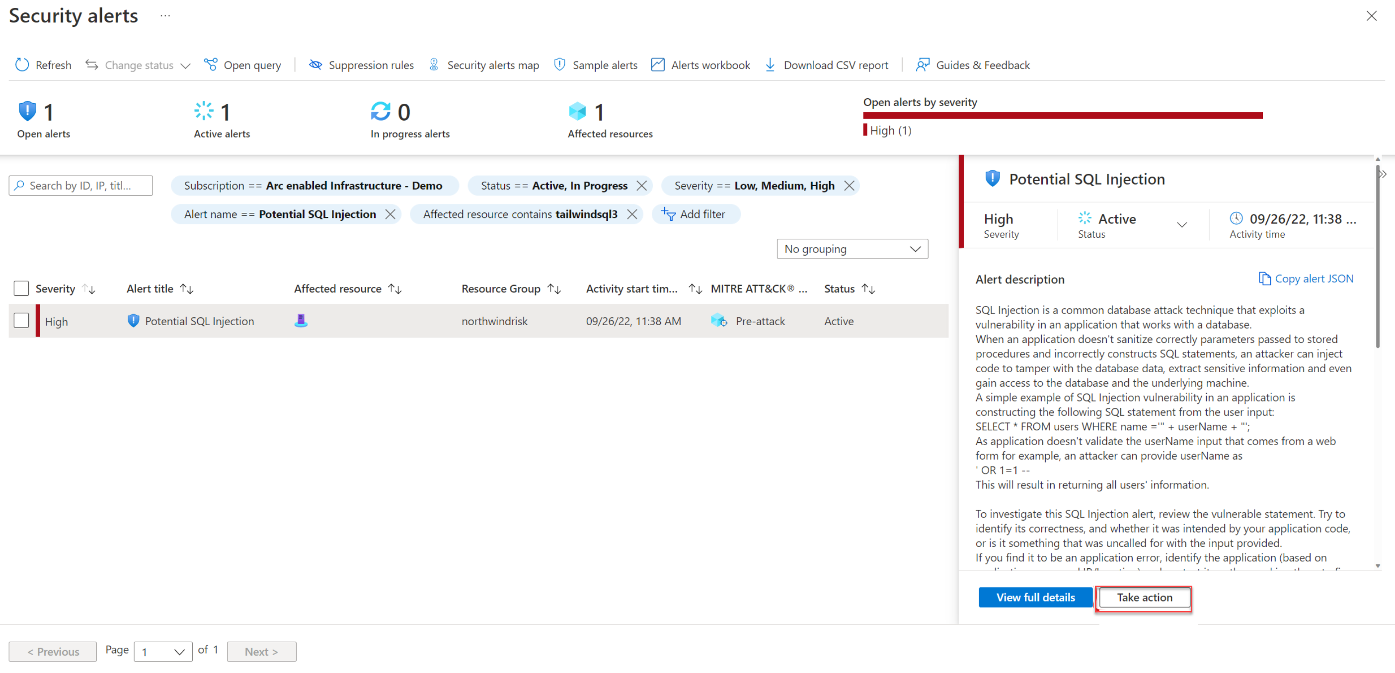 Zrzut ekranu przedstawiający alert dotyczący ataku typu brute force.