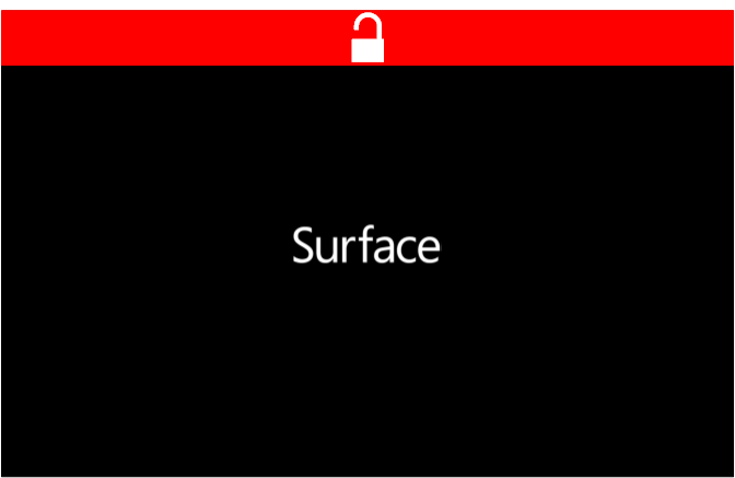 Surface boot screen that indicates Secure Boot has been disabled Surface boot screen that indicates Secure Boot has been disabled.