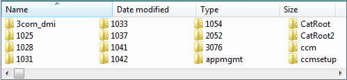 zrzut ekranu przedstawiający listę folderów w Eksploratorze windows