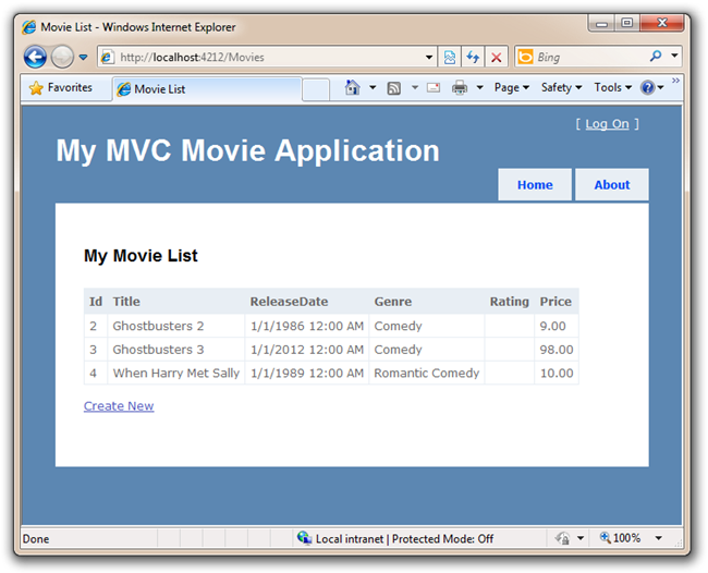 Lista filmów — Windows Internet Explorer