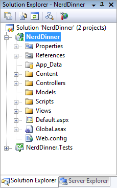 Zrzut ekranu przedstawiający drzewo nawigacji po kolacji w witrynie Nerd. Nerd Kolacja jest zaznaczona i rozwinięta, aby wyświetlić elementy menu.