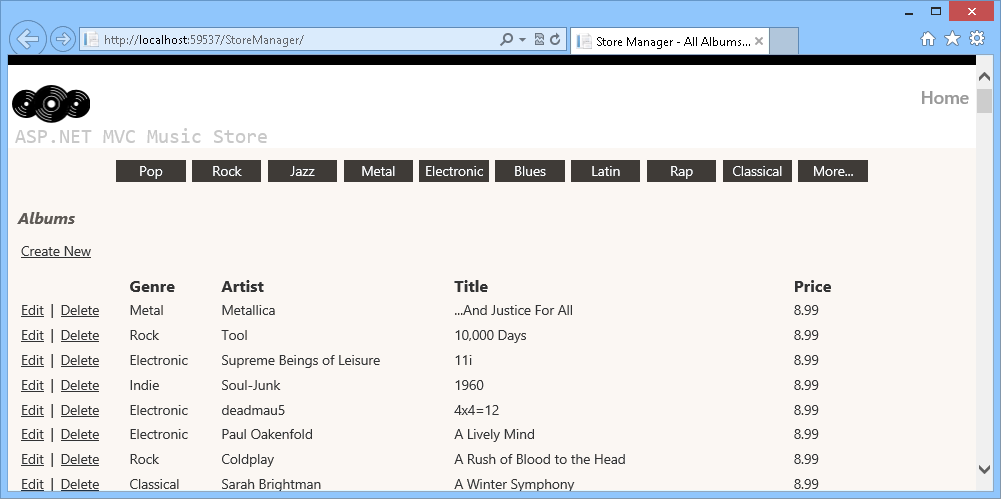 Przeglądanie listy albumów Przeglądanie listy albumów