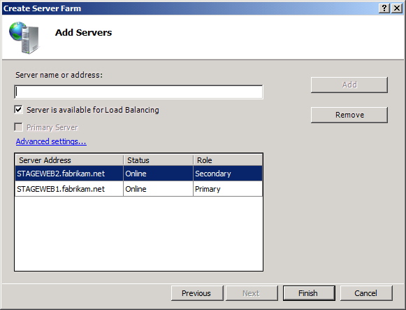 Na stronie Dodawanie serwerów wpisz nazwę FQDN pierwszego serwera pomocniczego, a następnie kliknij przycisk Dodaj.