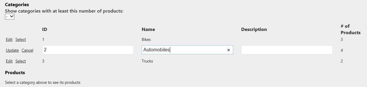Edytowanie kategorii Edytowanie kategorii