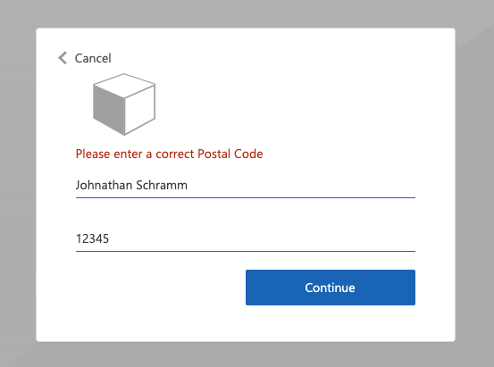 Example of a validation-error response