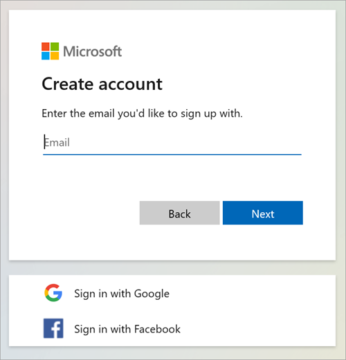 Zrzut ekranu przedstawiający ekran logowania z opcjami Google i Facebook