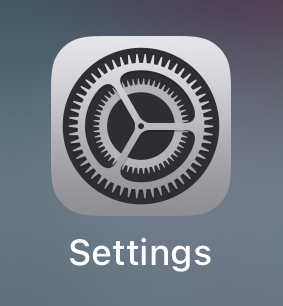 Zrzut ekranu przedstawiający ikonę aplikacji Ustawienia systemu iOS.