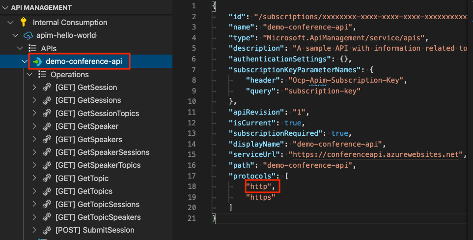 Zrzut ekranu przedstawiający edytowanie opisu JSON w programie Visual Studio Code.