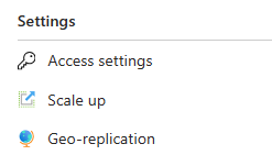 Zrzut ekranu przedstawiający sposób uzyskiwania dostępu do bloku klucza dostępu zasobów konfiguracji aplikacja systemu Azure.