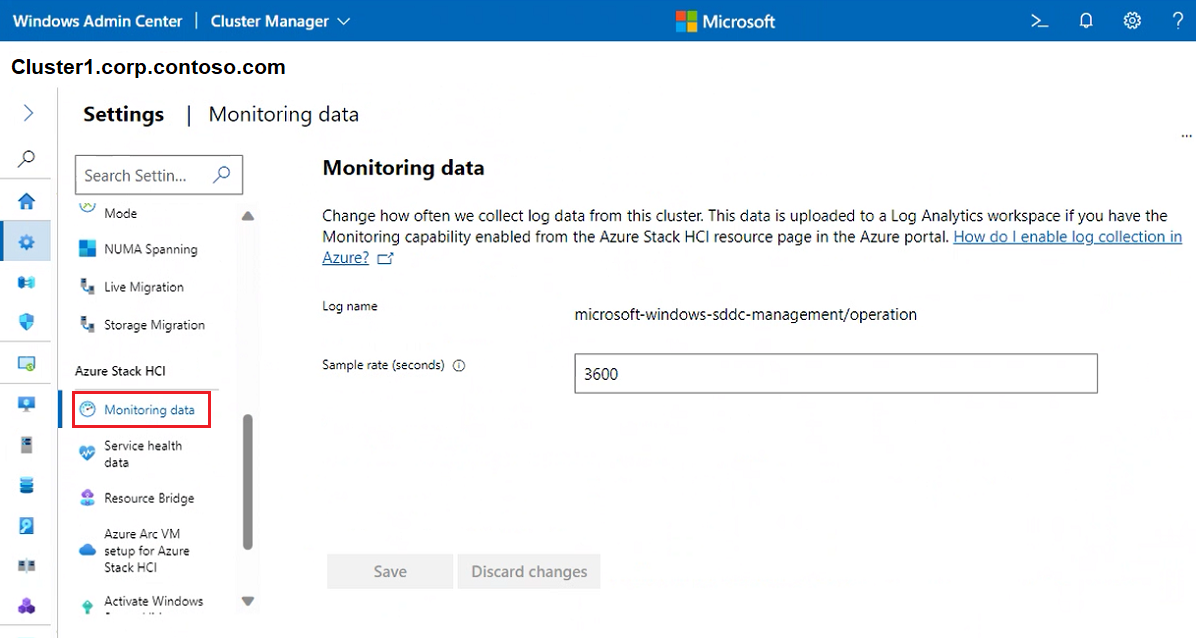 Zrzut ekranu przedstawiający ekran monitorowanie danych klastra.