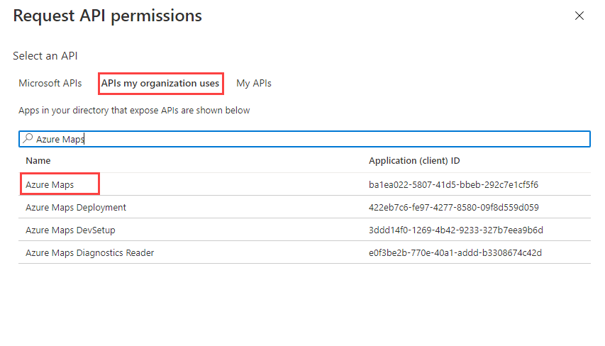 Zrzut ekranu przedstawiający miejsce żądania uprawnień interfejsu API.