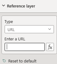 Zrzut ekranu przedstawiający sekcję warstw odwołań podczas korzystania z kontrolki wprowadzania adresu URL.