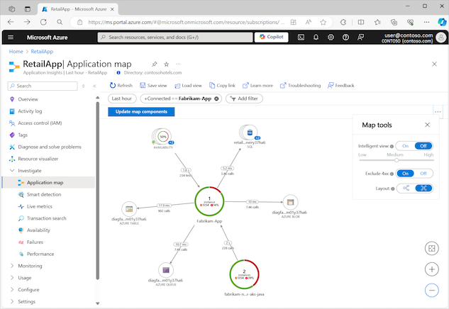 Zrzut ekranu przedstawiający początkowe ładowanie mapy aplikacji w witrynie Azure Portal.