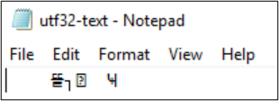 Screenshot of incorrectly rendered UTF-32 characters.