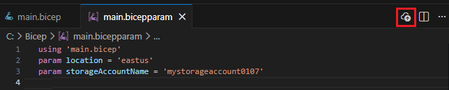 Zrzut ekranu przedstawiający przycisk do otwierania panelu wdrażania.