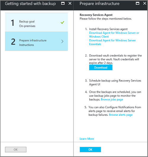 Screenshot shows how to prepare infrastructure.