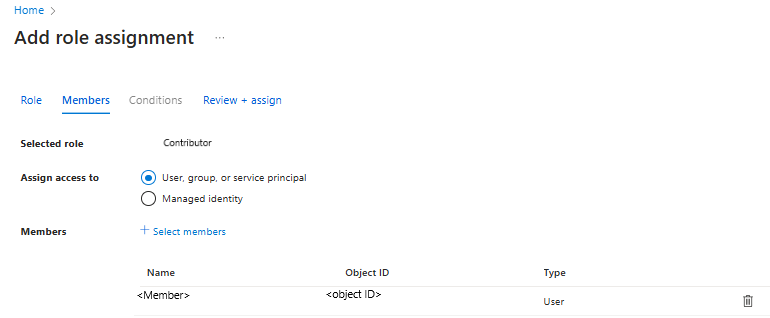 Wybierz rolę i zasadę