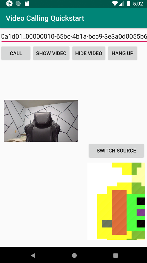 Zrzut ekranu przedstawiający aplikację podczas wywołania.
