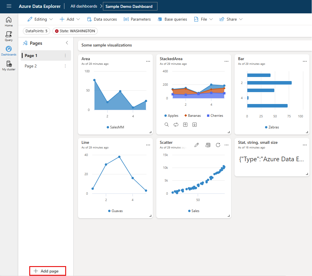 Zrzut ekranu przedstawiający przycisk Dodaj stronę.