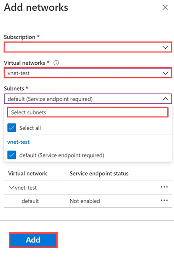 Dodaj sieć wirtualną do konta usługi Azure Storage, aby nawiązać połączenie z usługą Azure Data Explorer.