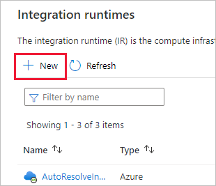 Środowisko Integration Runtime za pomocą menu